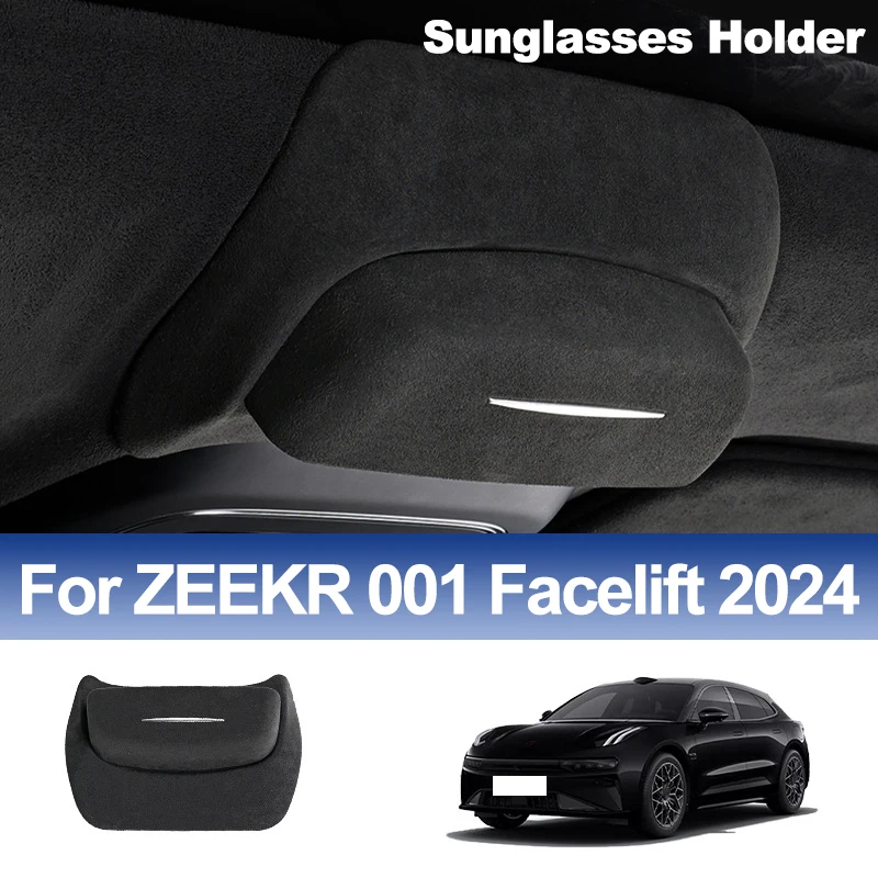 For ZEEKR 001 Facelift 2024 Suede Car Sunglasses Holder Eyeglass Box Glasses Holders Auto Interior Accessories