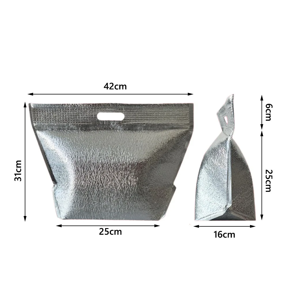 Aluminum Foil Aluminum Foil Insulation Bag Insulation Layer Heat Preservation Fresh-keeping Bags With Handle Takeaway Bag
