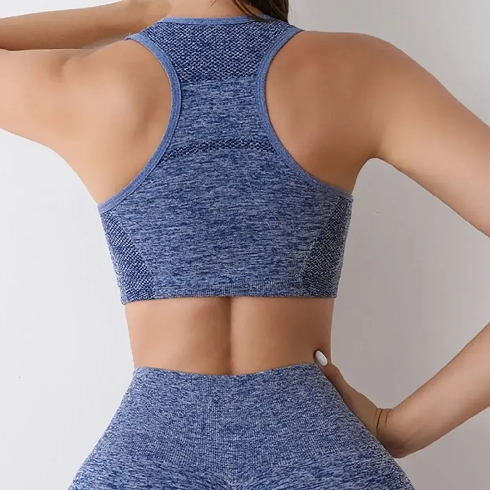 

2Pcs/Set Durable High Waist Women Yoga Set Seamless Elastic Workout Sportswear Crop Top Plus Size Gym Clothing