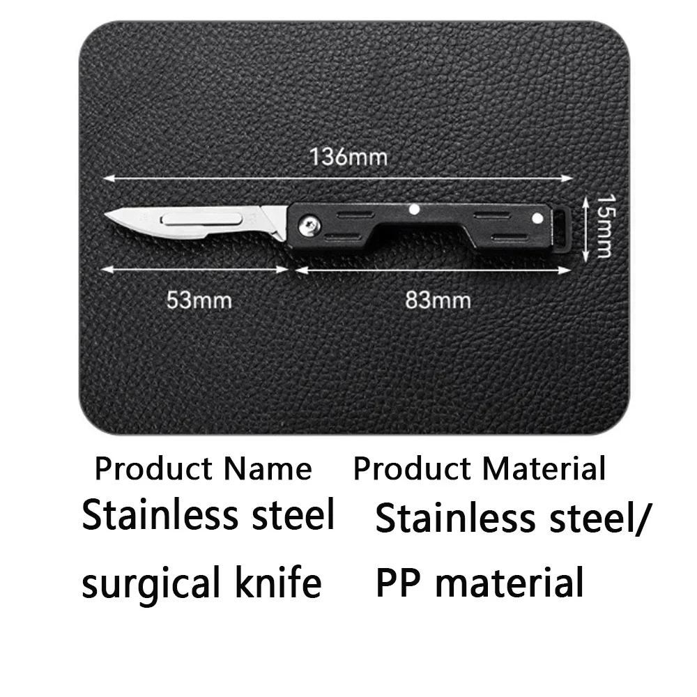 Machinery Mini Folding Scalpel Medical Folding Knife EDC Outdoor Unpacking Pocket Knife with 10pcs Replaceable Blades