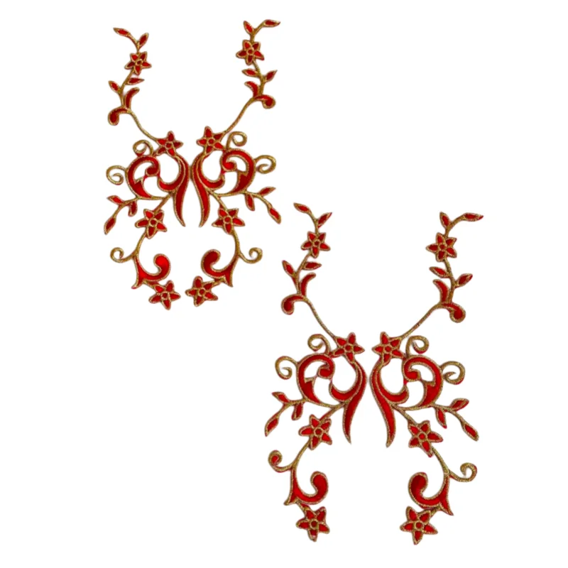 

2 Sets of Exquisite and Colorful Embroidery Clothing Accessories for DIY