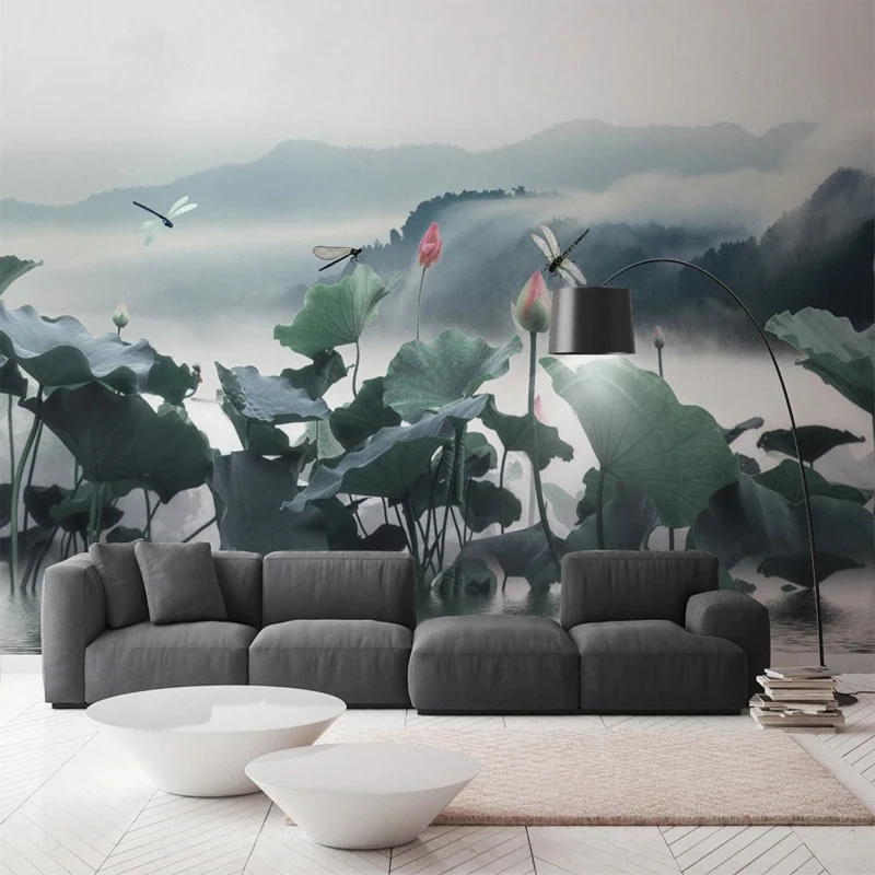 

Custom Wallpaper 3D Photo Lotus Flowers Leaves Nature Landscape Mural Bedroom Living Room TV Background Home Decor Wall Covering