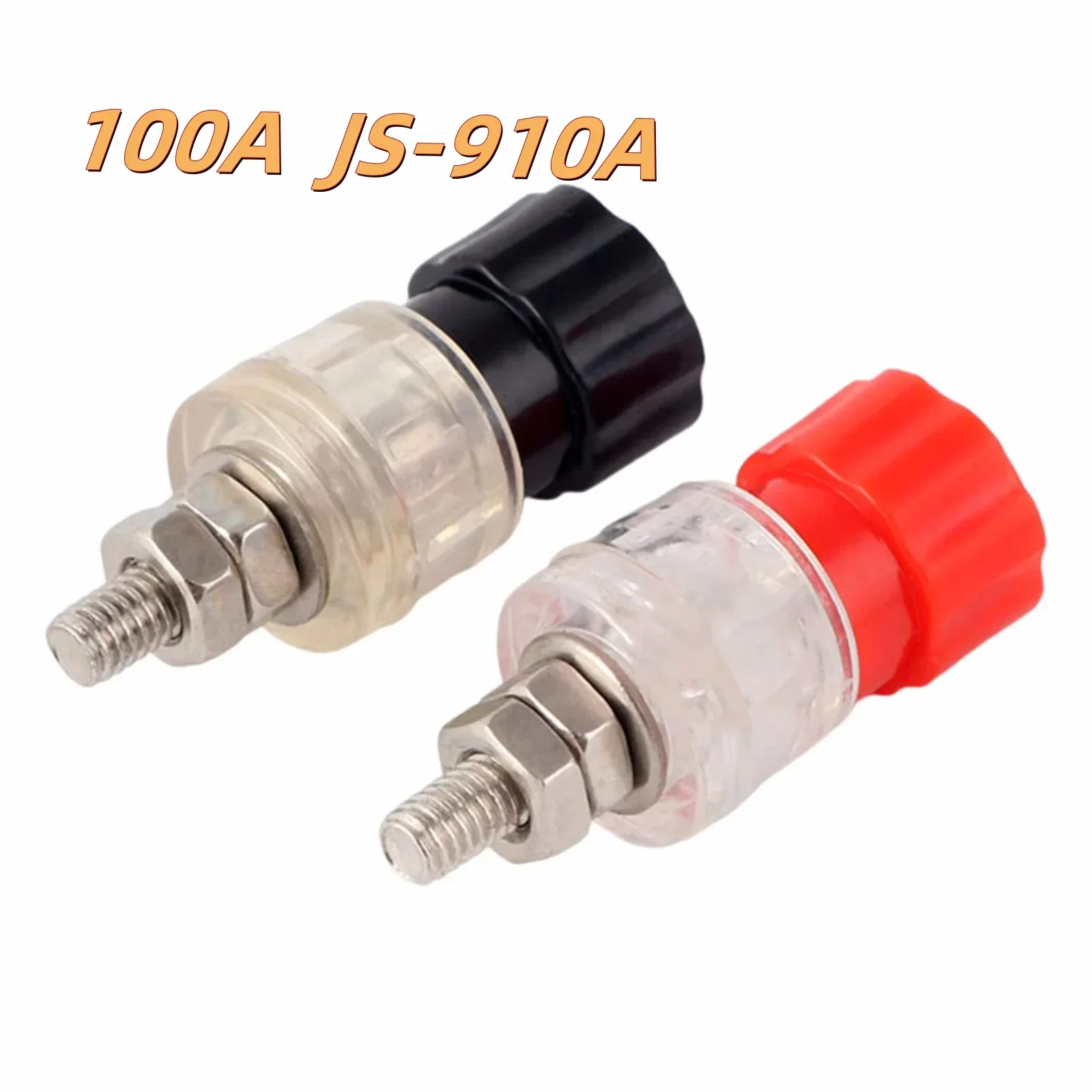 1pair 100A JS-910A Binding Post Terminal 220V-380V Iron Plastic 4mm Screw diameter Binding Post Terminal