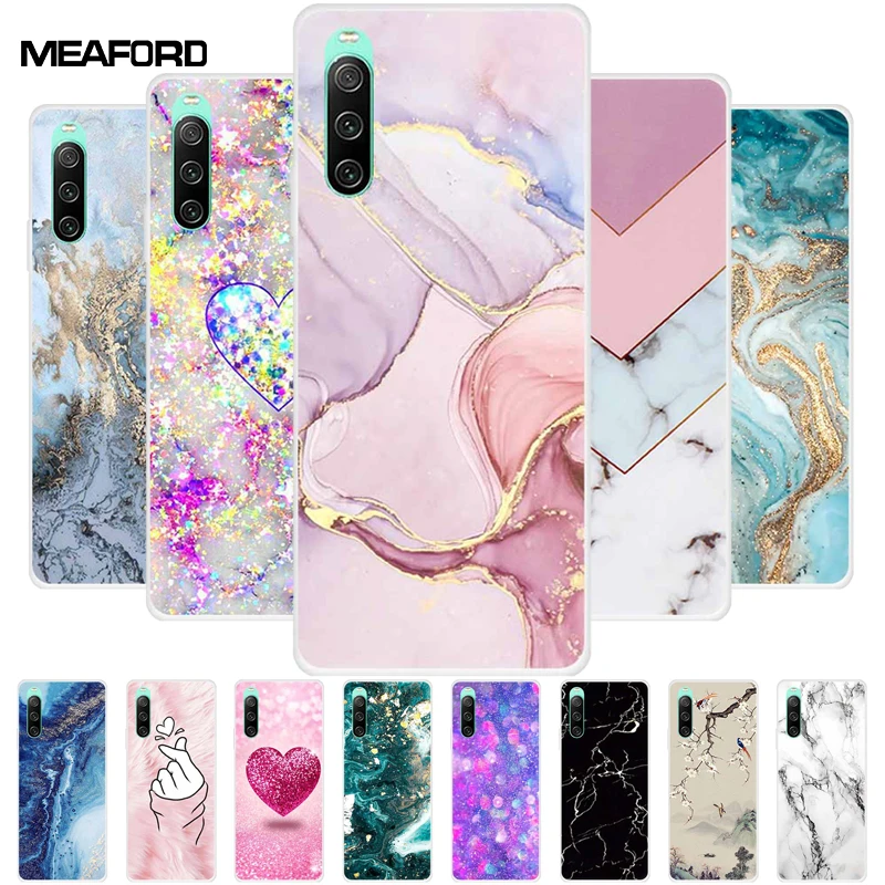 Clear Silicone Case For Sony Xperia 10 IV Case 1 IV Marble TPU Phone Cover For Sony Xperia 1 IV Back Case Transparent Bumper 1IV