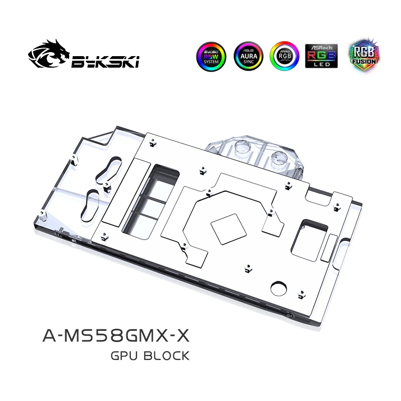 Imagem -04 - Bykski Bloco de Água para Uso Doméstico Cobertura Completa Bloco de Cobre Rgb Aura