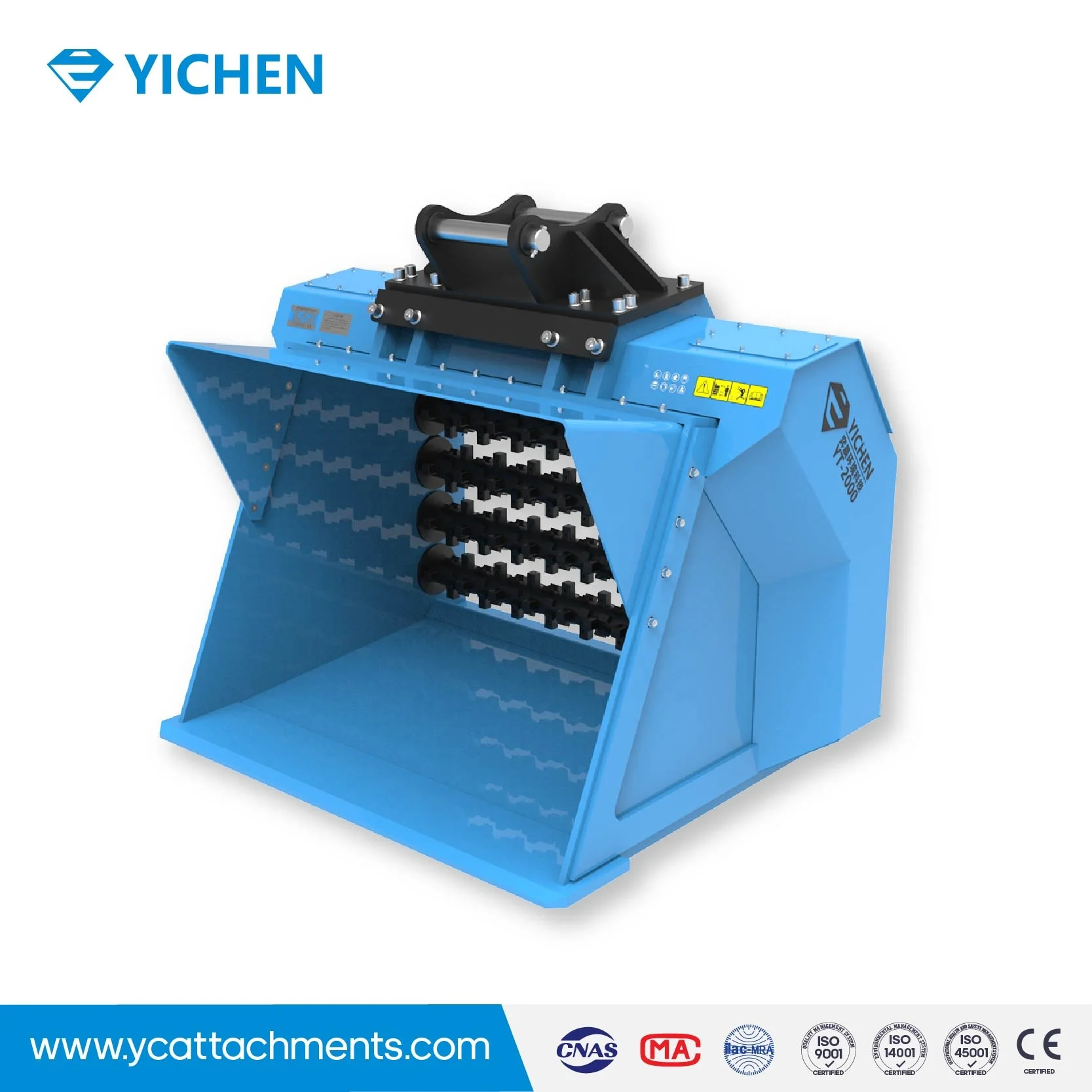 YICHEN Factory Outlet Multifunction Hydraulic Drive Contaminated Soil Treatment Coal Screening Bucket for Excavator Tools