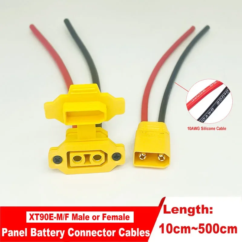 XT90E-F to XT90H-M Connector Installation Cable: 10AWG Silicone Extension Cable for Lithium Batteries (XT90E-Female or XT90-Male