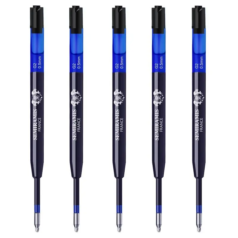 

2pcs/5pcs/10 Pcs Gen Pen Refills Semiramis G2 Ballpoint Pen Blue Core Black 0.5 Red Rollerball Pens Rotary Replacement Core