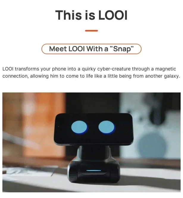 LOOI Smart Desktop Robot | AI Desktop Companion,ChatGPT Voice