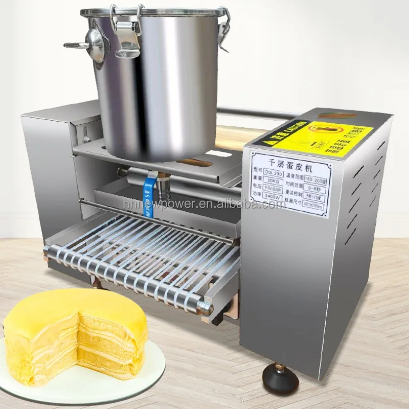 Uniform Thickness Mille Crepe Cake Durian Melaleuca Pancake Machine Layer Cake Pancake Skin Crepe Maker For Bakery Shop