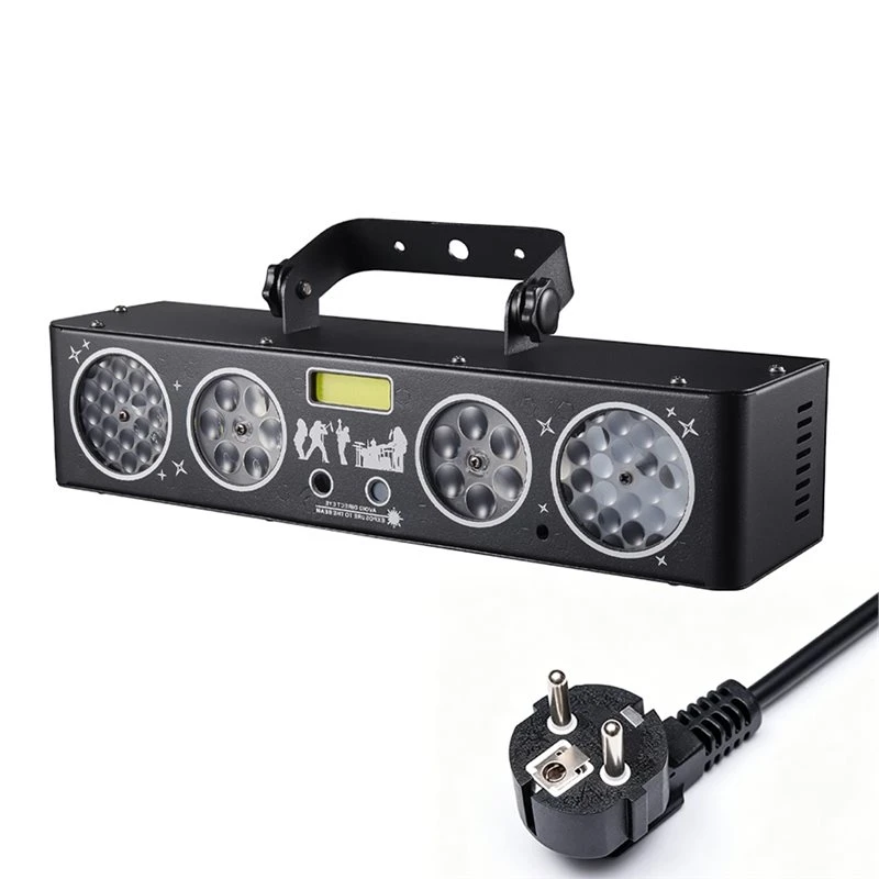 F-F Sound Activated Stage Light 6 In 1 RGB LED DJ Party Light Laser Strobe Effect Auto Mode For Disco Club Show EU Plug