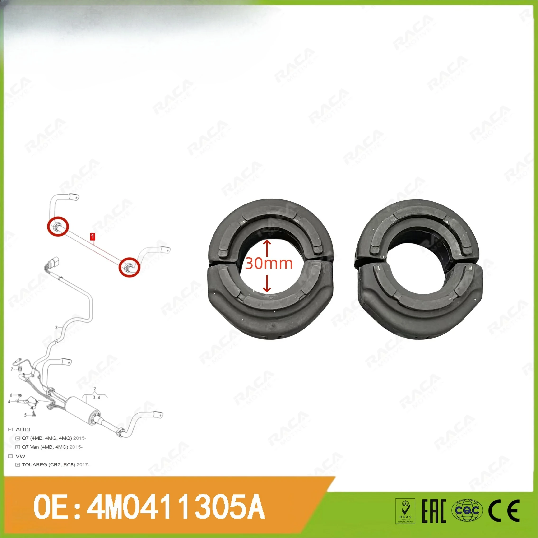 Bushing Suitable for Porsche Cayenne Volkswagen Touareg Cr7/Rc8 Audi Q7 4Mb/4Mg/4Mq Q7 Van 4Mb/4Mg 4M0411305A 95841130500