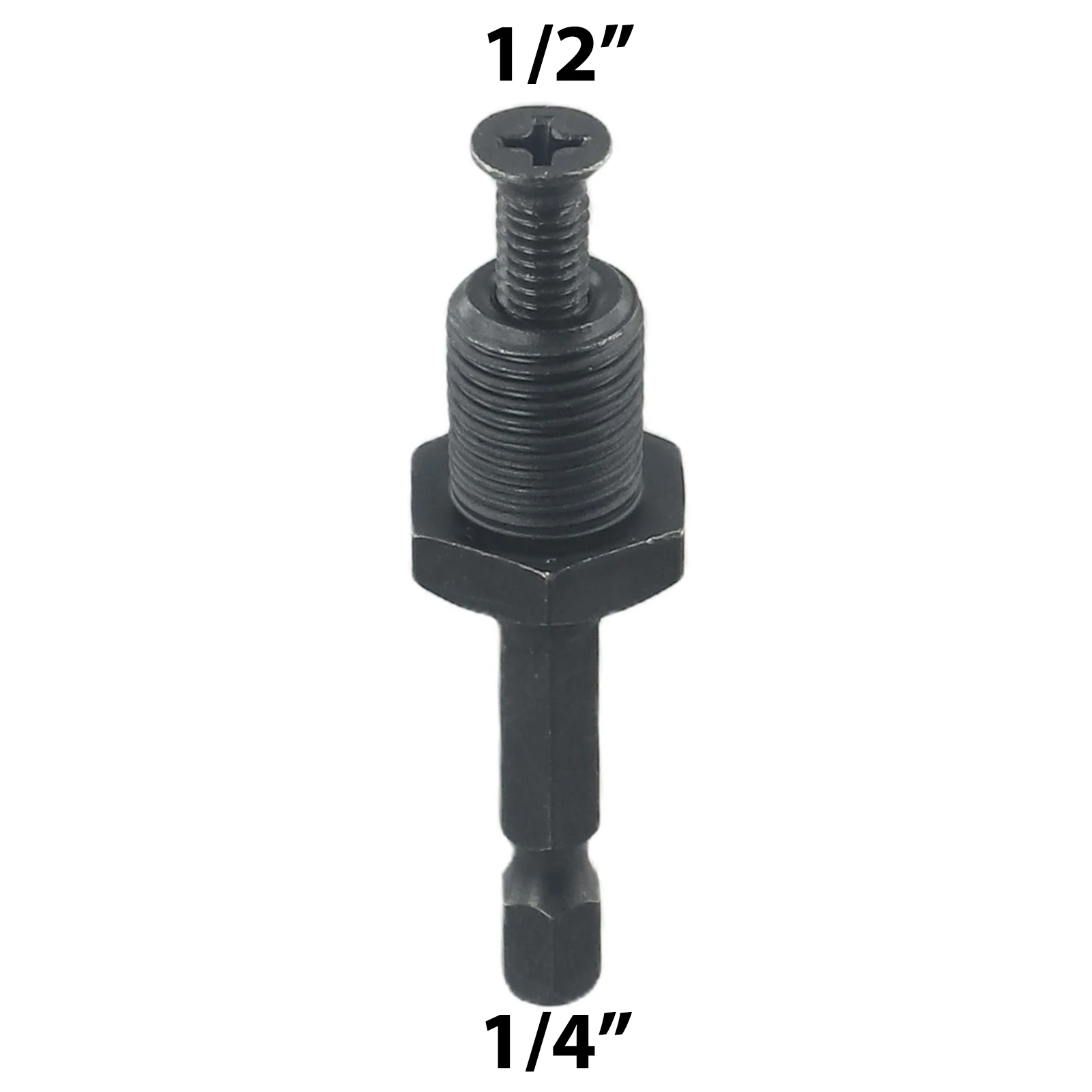 Workshop Equipment Power Tool Parts And Accessory Driller Bit Chuck Adapter Hex Shank Steel Black To 1/2 3/8Inch Male Thread 1pc