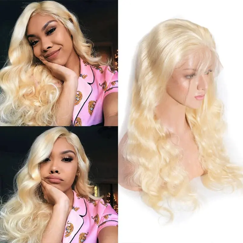 Rosabeauty 613 HD Transparent 13x6 Blonde Lace Front Human Hair Wigs 250% Density Body Wave13X4 Frontal Wig Preplucked For Women