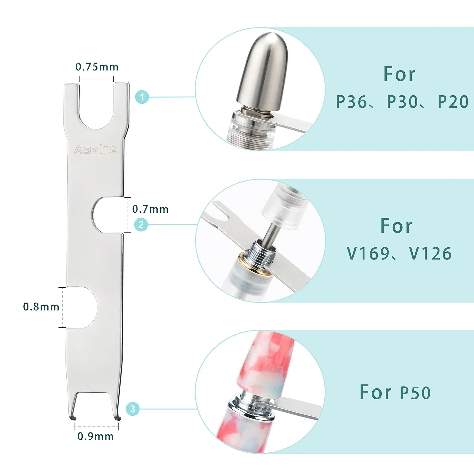 Imagem -02 - Asvine Wrench For Piston And Vacuum Fountain Canetas Conjunto de Ferramentas Removendo