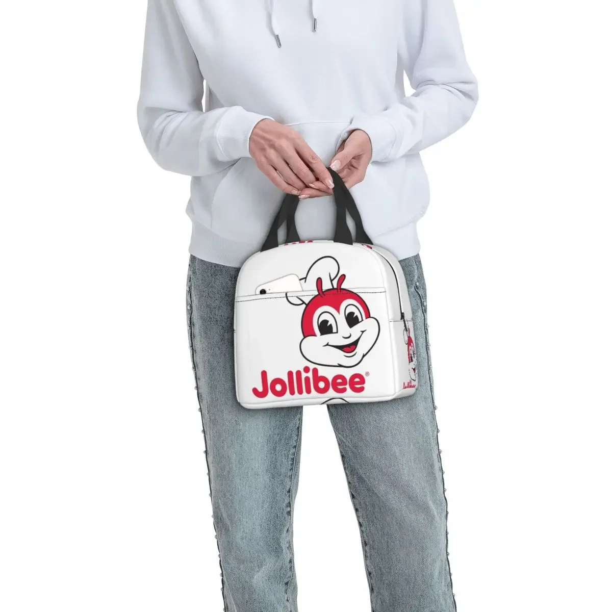 Retro Jollibee Isolado Lunch Bags, sacos de piquenique portáteis, refrigerador térmico, lancheira, Tote para mulheres, trabalho, crianças, escola