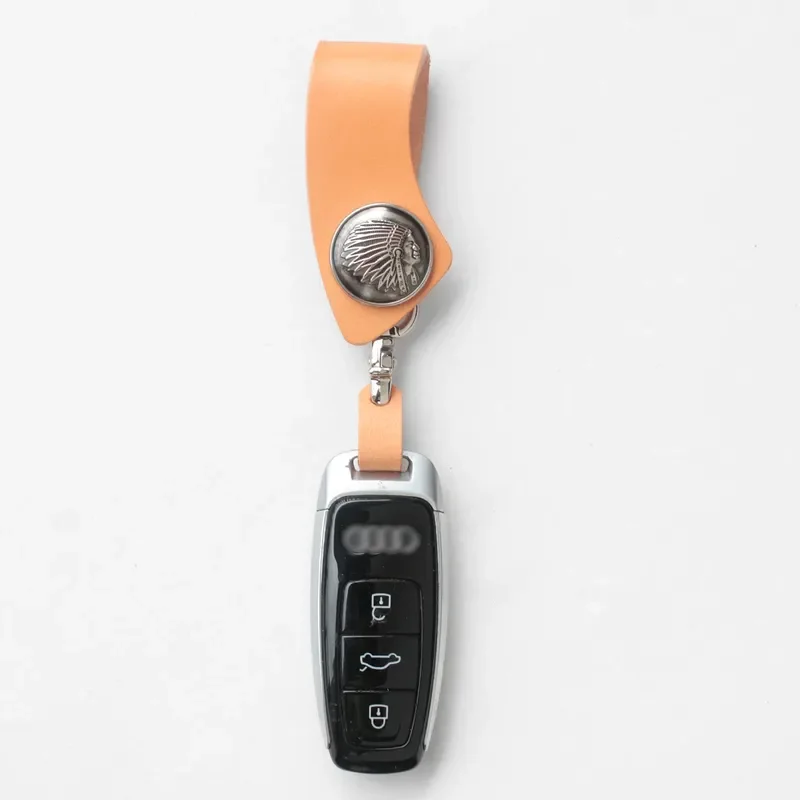for Audi A6 A8 A3 Q7 Handmade Leather Custom High End Keychain Buckle Accessories