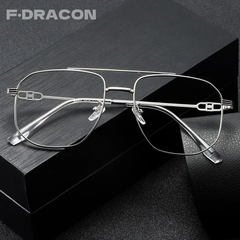 

Metal Eyeglass Frame Business And Leisure Men's Double Beam Eyeglass Frame Anti Blue Light Optical Prescription Glasses Women