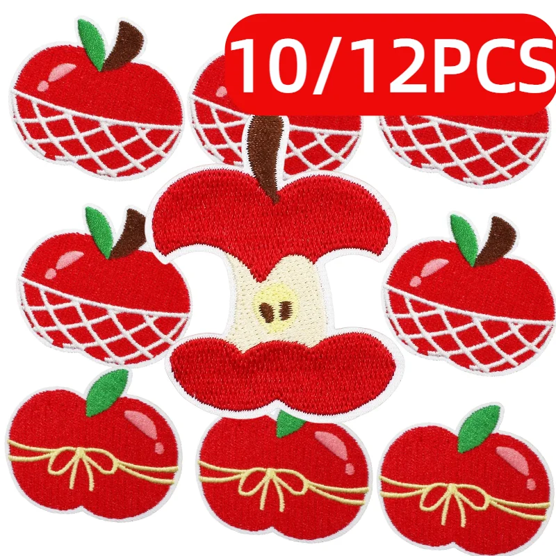 

10/12PCS Lots of Cartoon Apple Emblem Embroidery Wholesale Clothing Accessories Badge Patches DIY Decoration Ironing Hat/cloth