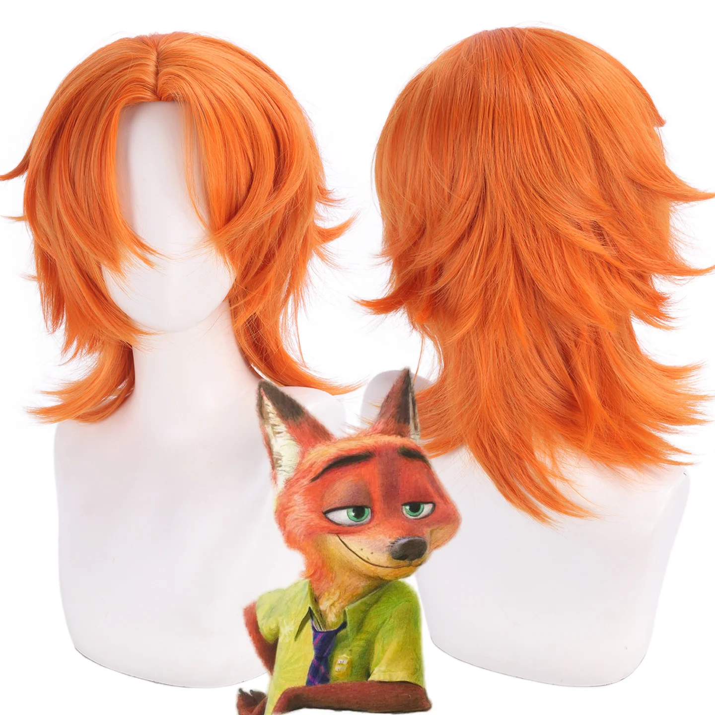

Nick Wilde Cosplay Wig Short Anime Heat Resistant Synthetic Wigs for Halloween Carnival Party