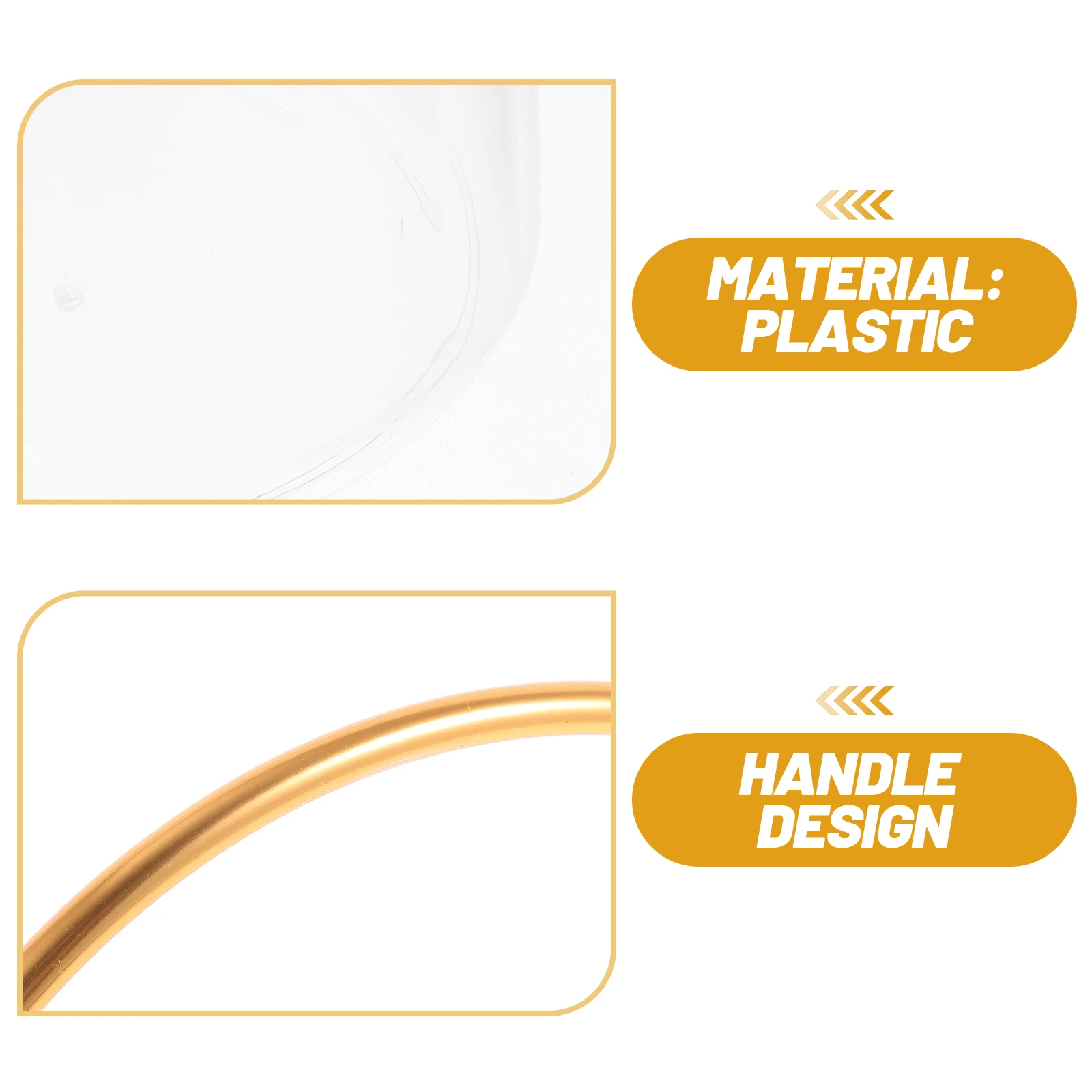 

Sturdy Plastic Ice Bucket With Handle Portable Transparent Cooling Container For Wine Beer Cocktail Multi-Functional Household