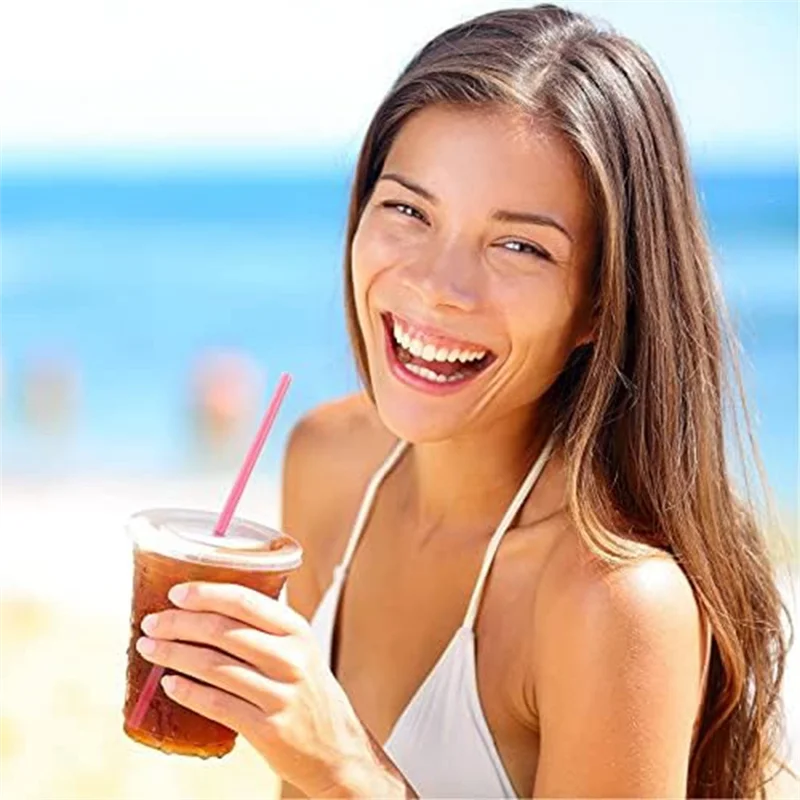 

A79Z-Valentine's Day Straw Heart Shaped Pink Straw Cute Drinking Coffee Milk Straw Bride Gift Wedding Supplies,100PCS About 23Cm