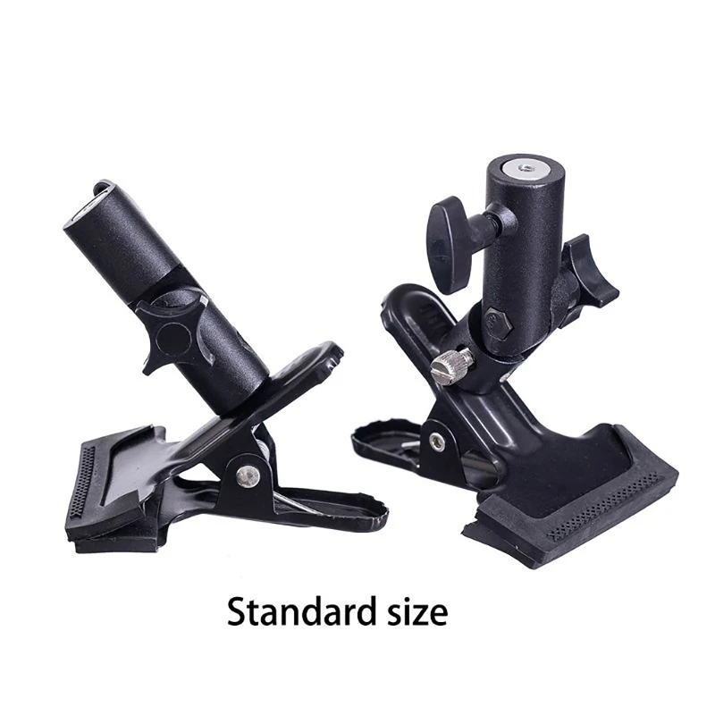 Heavy Duty Metal Clamp Holder Reflector Metal Clip Mount 1/4 "to 3/8" Light Stand Mounting for Flash LED Light Umbrella Bracket