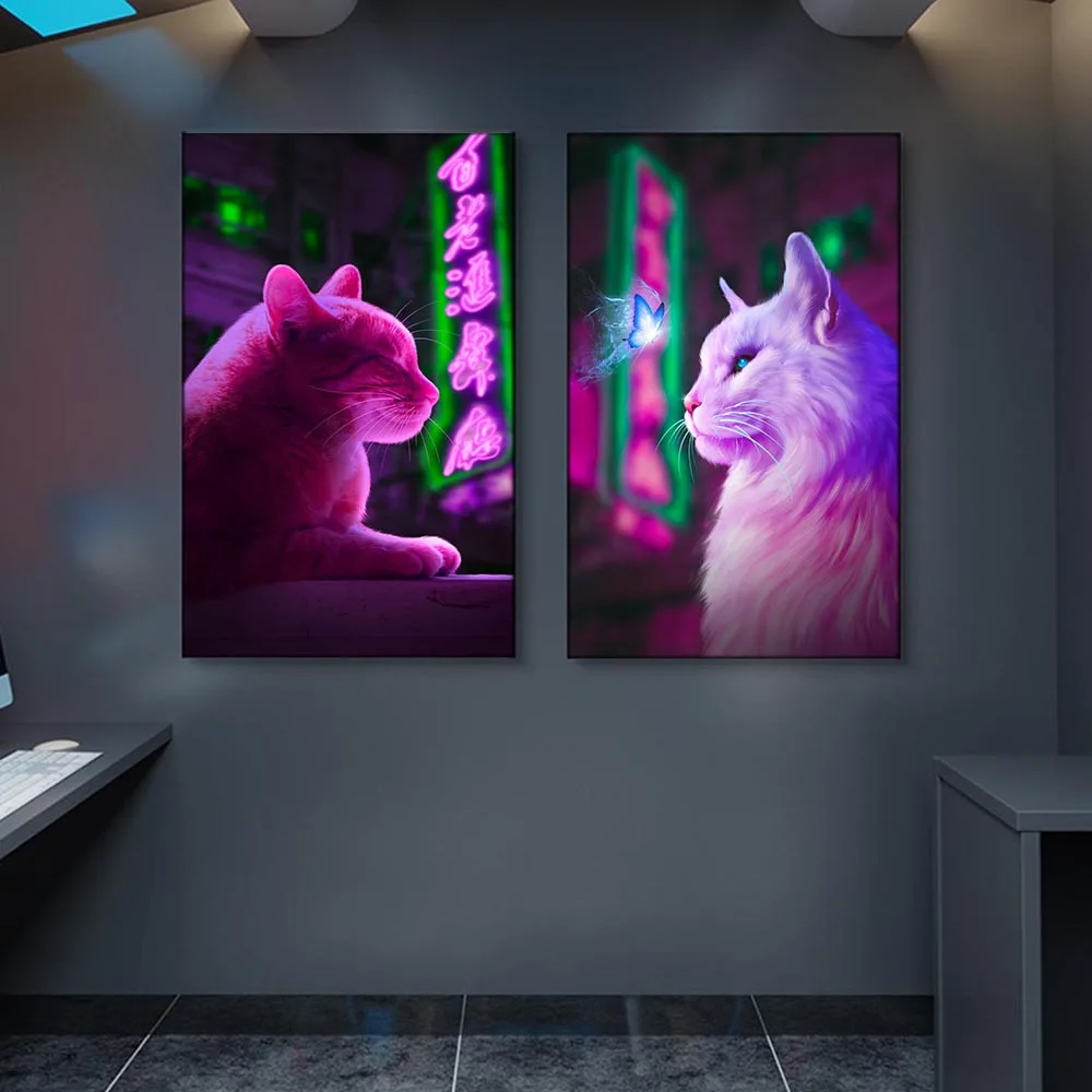 Cyberpunk Cats Duck Bear Fantasy Posters Wall Art Canvas Prints Modern Fashion Animals Paintings Living Room Home Decor Pictures