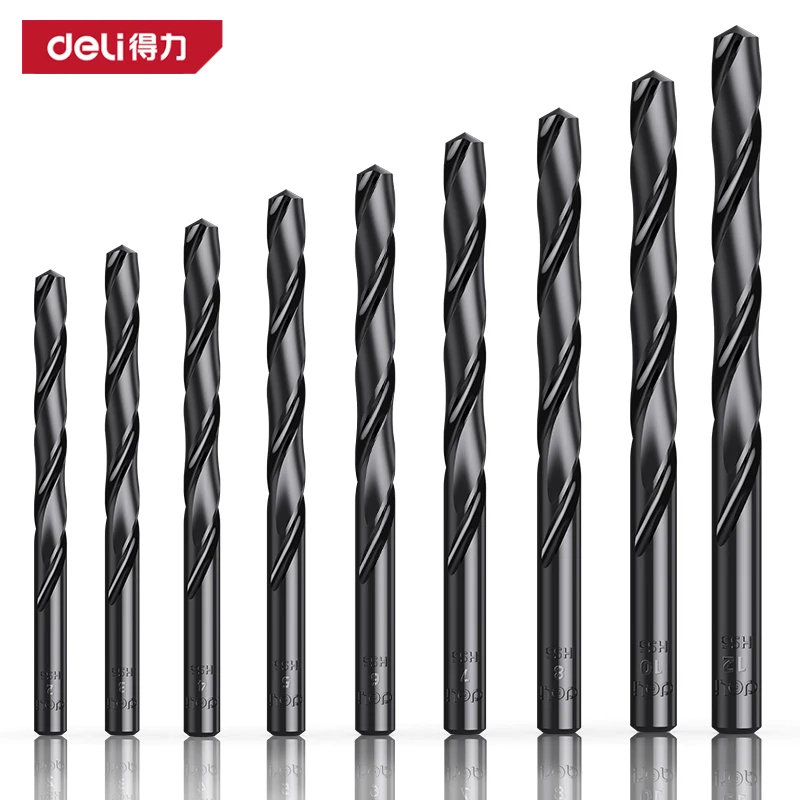 

Набор сверл DELI, 9 шт., спиральное сверло из быстрорежущей стали, высокопрочные специальные зубчатые спиральные биты, инструменты для открывания отверстий в металле
