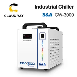 Промышленный водяной охладитель Cloudray S & A CW3000 для CO2 лазерной гравировальной режущей машины охлаждение 60 Вт 80 Вт лазерная трубка dg110в AG220V