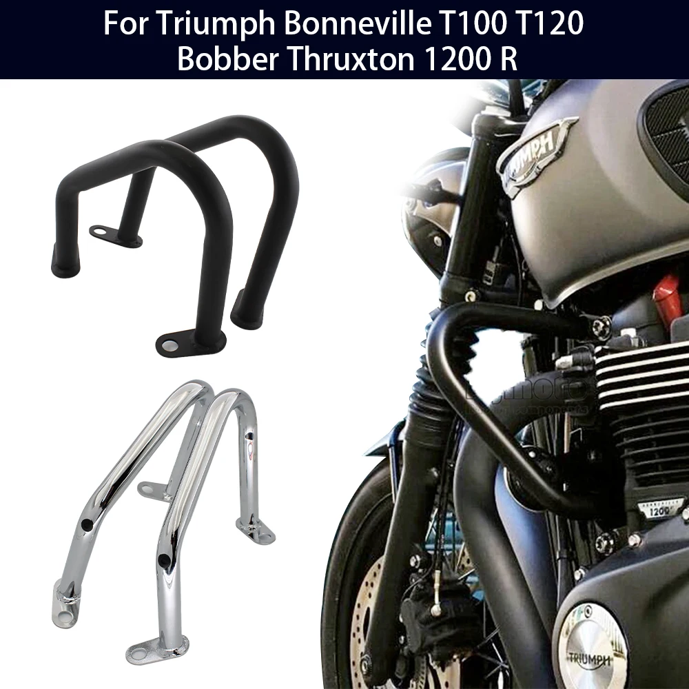 Osłona silnika Crash Bar ochraniacz zderzaka dla Triumph Bonneville T100 T120 Bobber Thruxton 1200 R Street Cup Twin Speedmaster