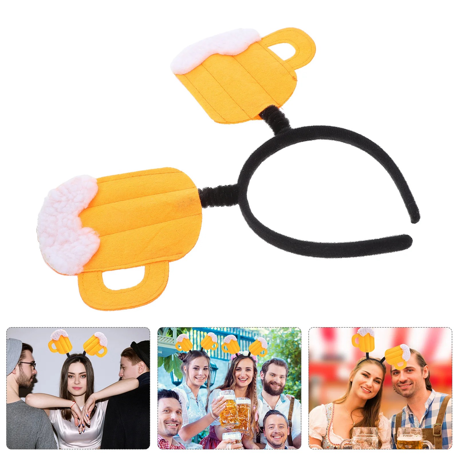 

2 pcs Headband For Beer Party Creative Beer Mug Design Festival Party Headdress Tiki Bar Decorations Oktoberfest Accessories