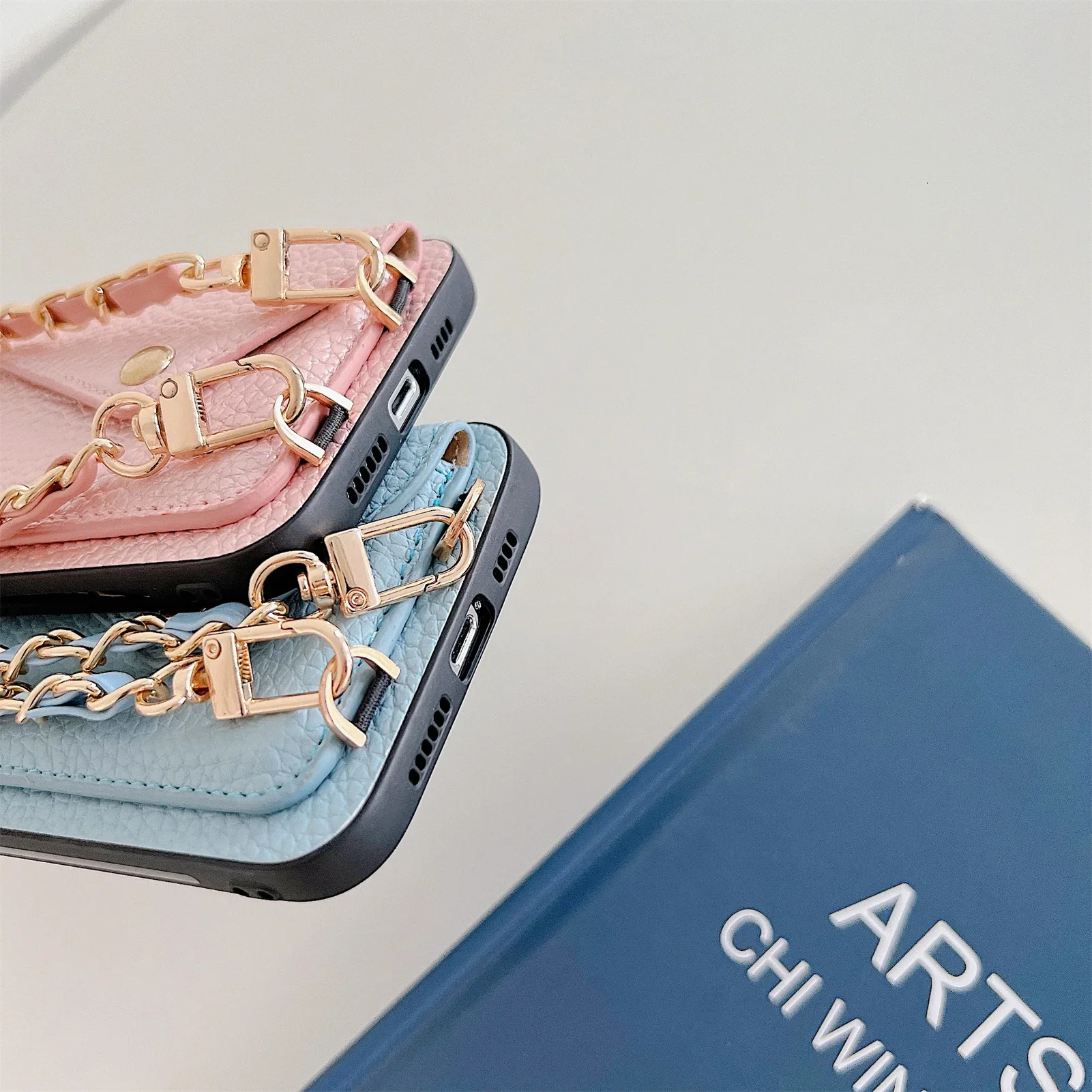Handgelenkband Crossbody Brieftasche Handyhülle für iPhone 18 17 Air 16 15 14 13 12 Pro Max XR XS 8 7 Kartenhalter Kettenriemen Tasche Abdeckung – Detail 3