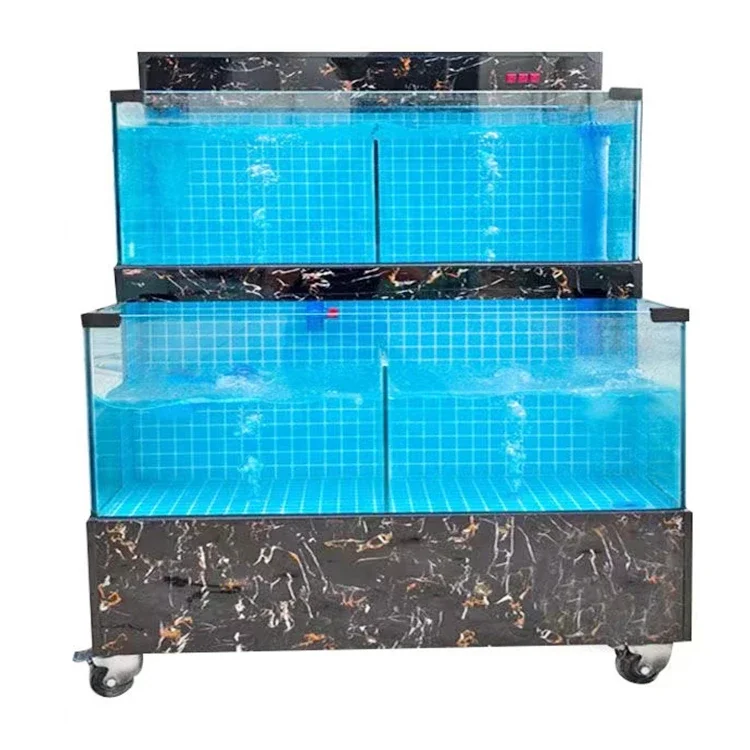 aCustomized Large Acrylic Glass Aquarium Tank 1.5L Rectangle Marine Outdoor Spaces Features Reef Coral Seafood Salt Water Fish