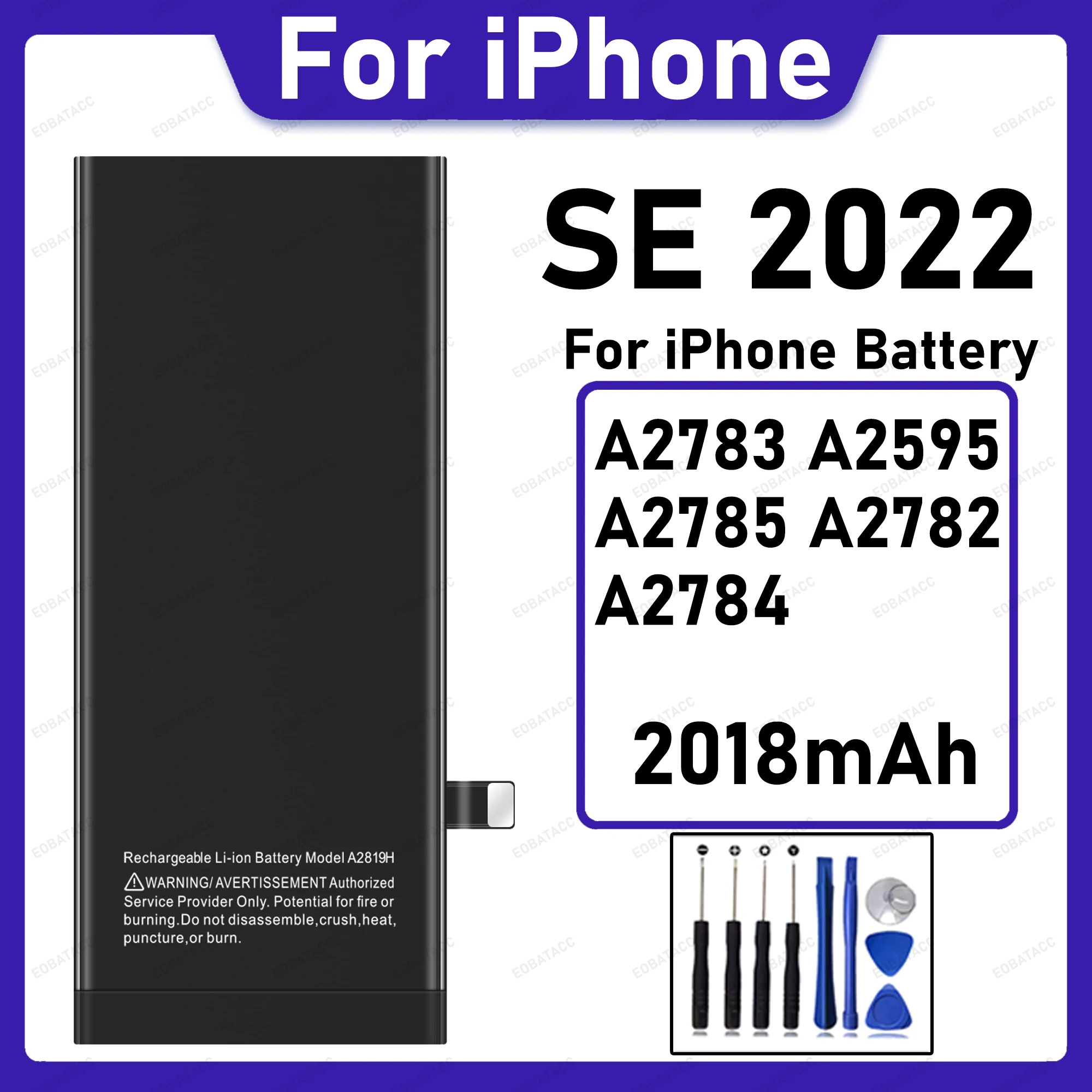 High Capacity Replacement Battery For iPhone SE 2022 2018mAh A2783 A2595 A2785 A2782 A2784 Safe Stable Long Standby Phone Batter