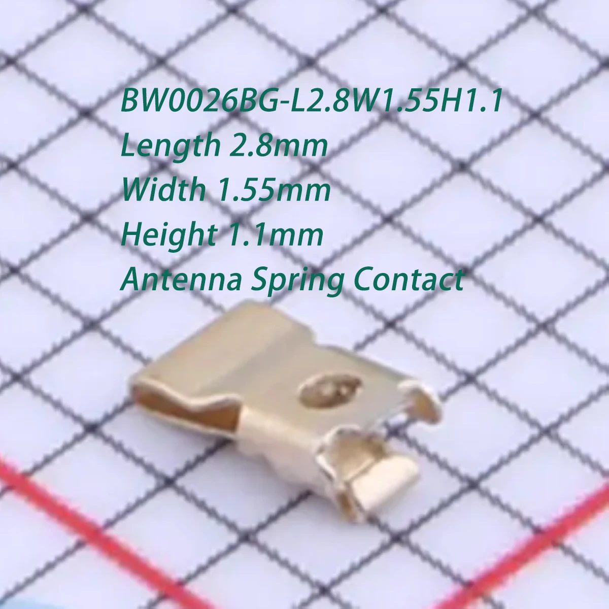 100Pcs Bw0026Bg-L2.8W1.55H1.1 Semi-Gilded Length 2.8mm Width 1.55mm Height 1.1mm 2.8X1.55X1.1Mm Stainless Steel Sus301 New Original Smd Antenna Spring Contact