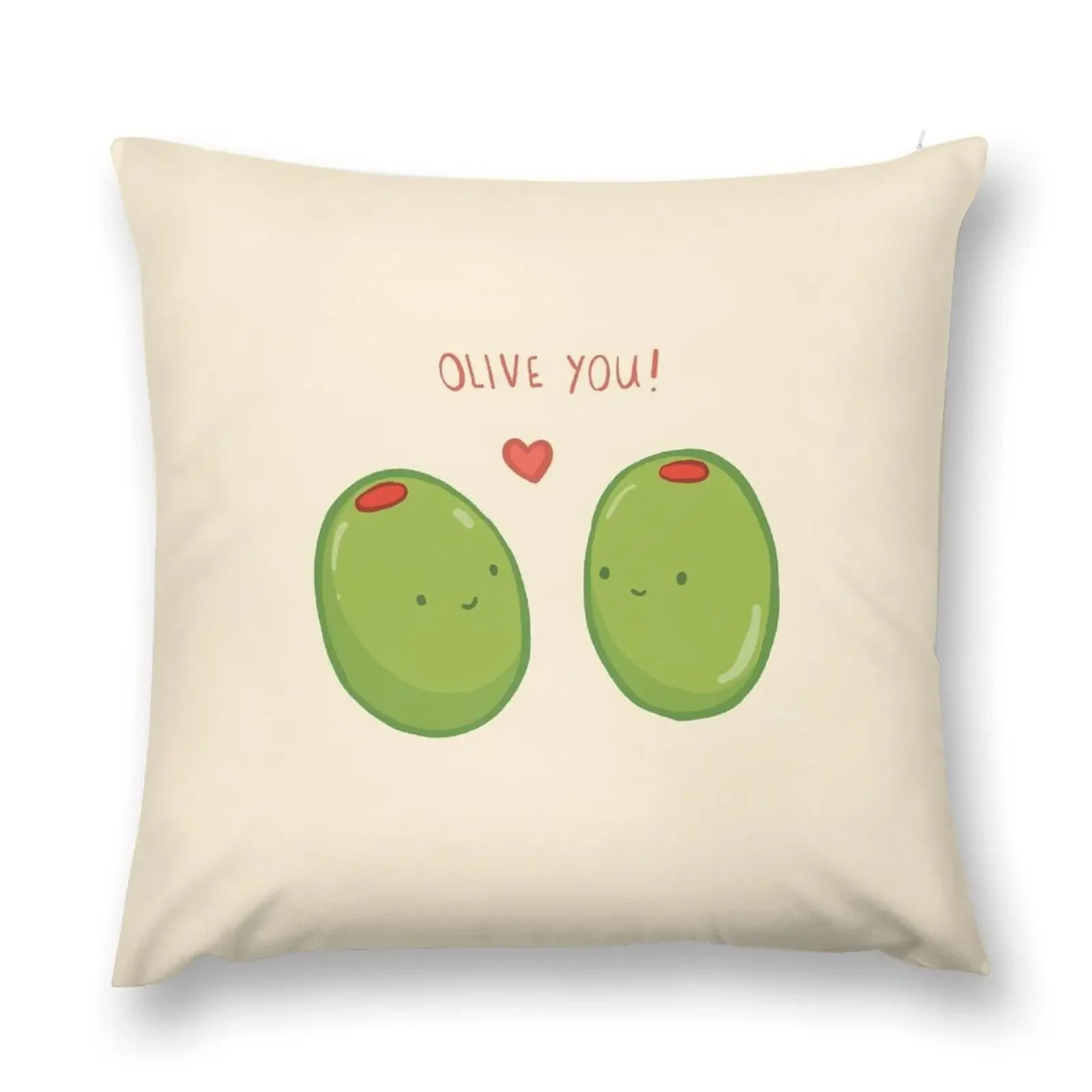 Olive You Pun Throw Pillow Ornamental Pillow Sofa Cushion Decorative Sofa Cushions Sofa Decorative Covers pillow