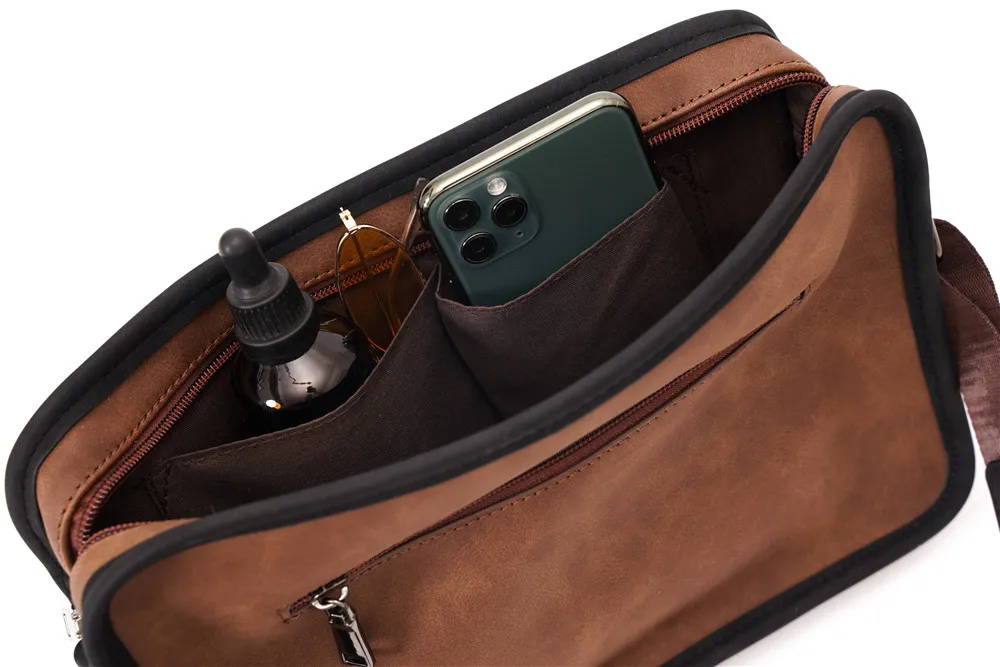 Vintage Herren-Umhängetaschen Luxus Rechteckige Schultertasche für Männer Weiche Leder-Umhängetasche Modische Messenger-Taschen Herren Bolsos – Detail 21