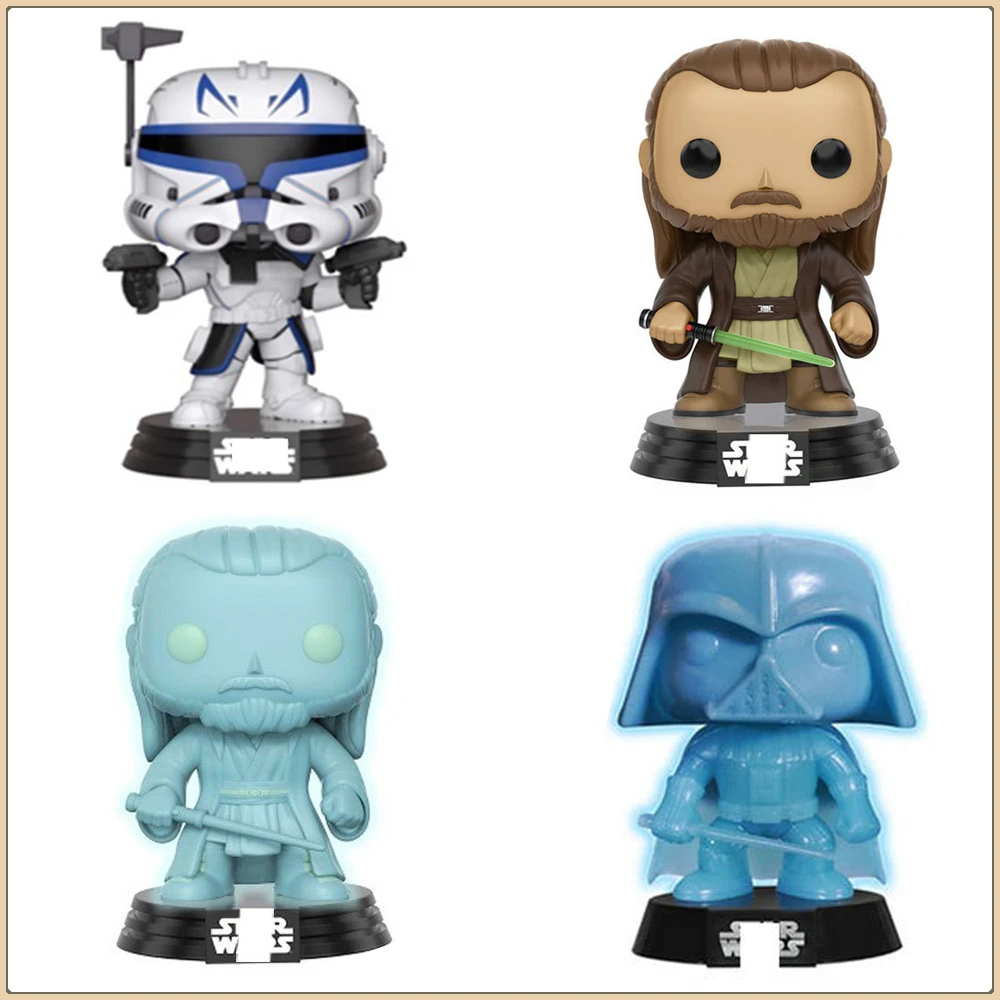 

FUNKO Pop Star Wars Qui-Gon Jinn Darth Vader Captain Rex Action Toys Figures Rare Limited Noctilucent Style Model Children Gifts