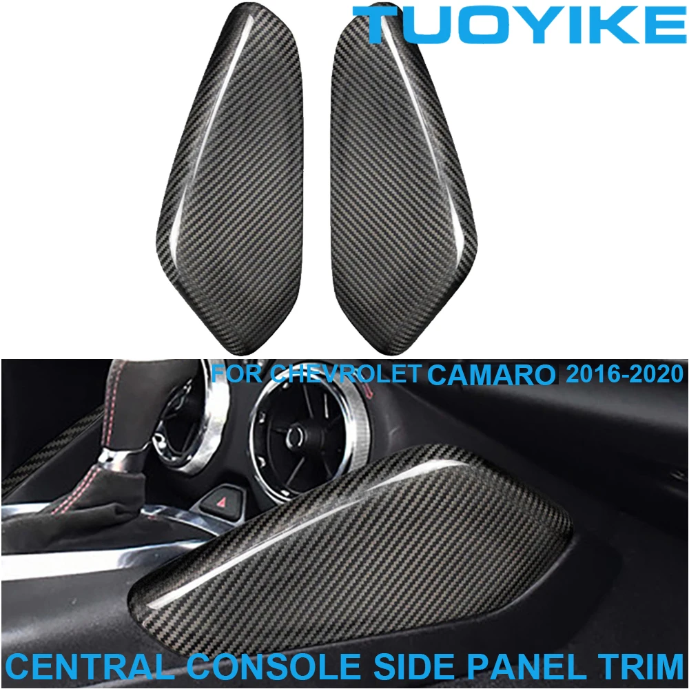 

Car Styling Real Dry Carbon Fiber Interior Central Console Side Left Right Trim Cover Panel Frame For Chevrolet Camaro 2016-2020