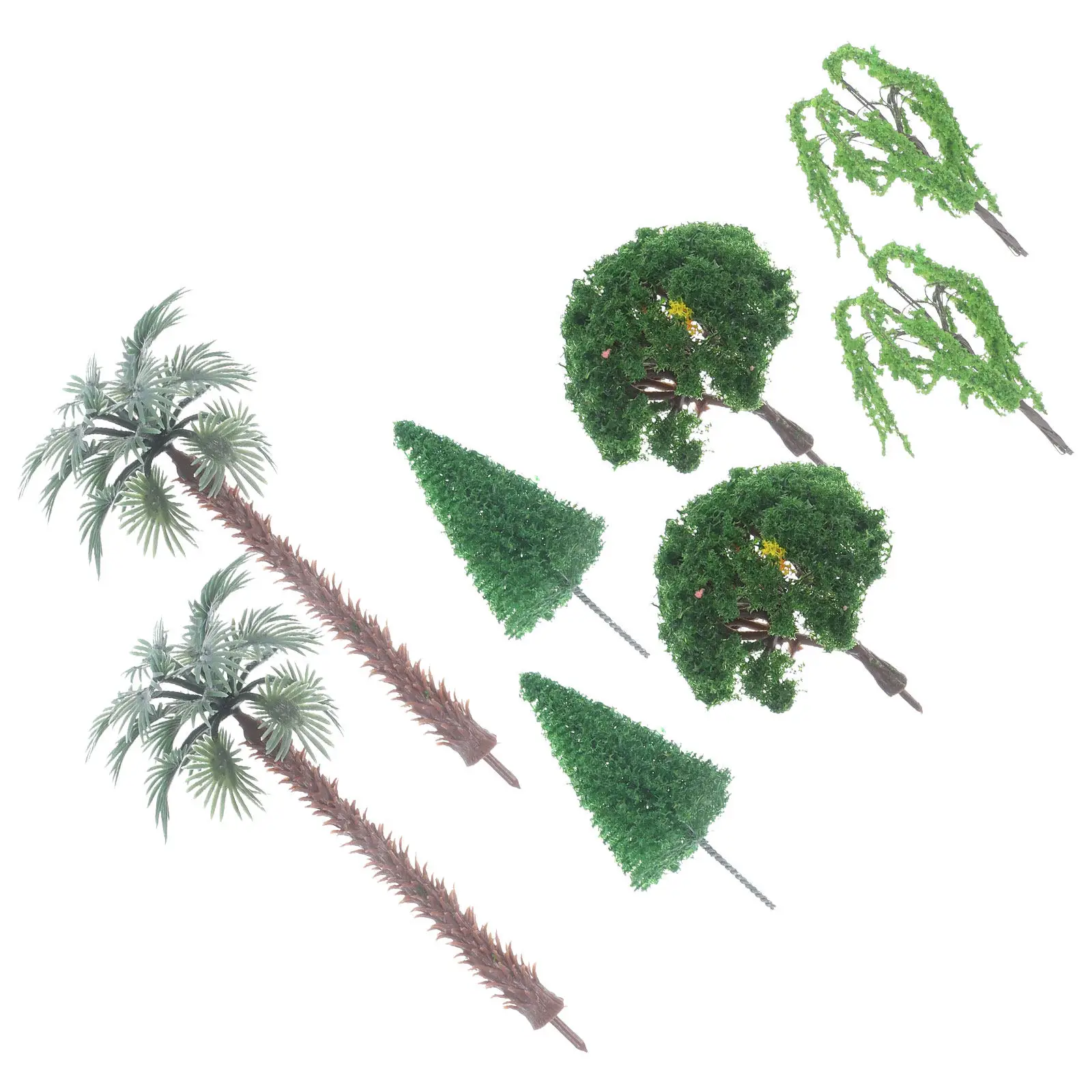 

Набор из 8 миниатюрных имитационных деревьев для ландшафтного дизайна, декор для микросада, реквизит для сцен сельскохозяйственных ферм, модели деревьев для оформления микросцен