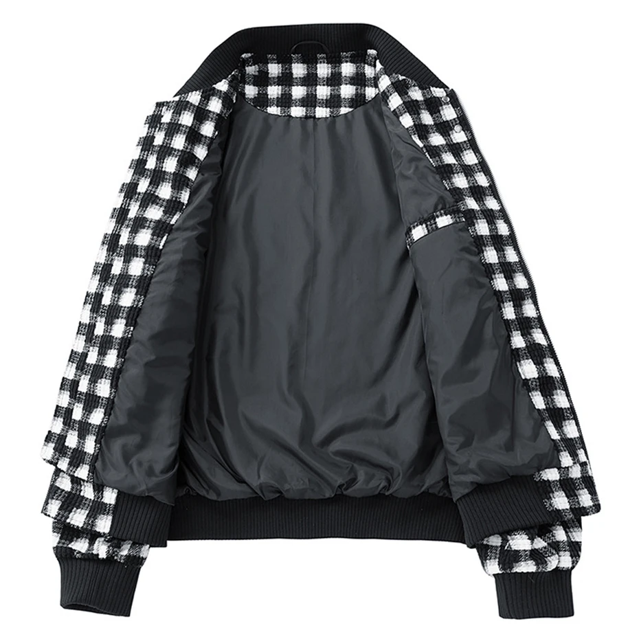 Vintage Plaid Jackets Men Baseball Jacket Plus Size 8XL Cargo Jackets Male Fspring Autumn Ashion Casual Outerwear Big Size