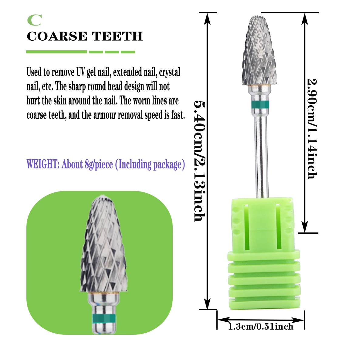 1 pz punte da trapano per unghie in acciaio al tungsteno di alta qualità per la rimozione della cuticola strumento di accessori per trapano per unghie elettrico