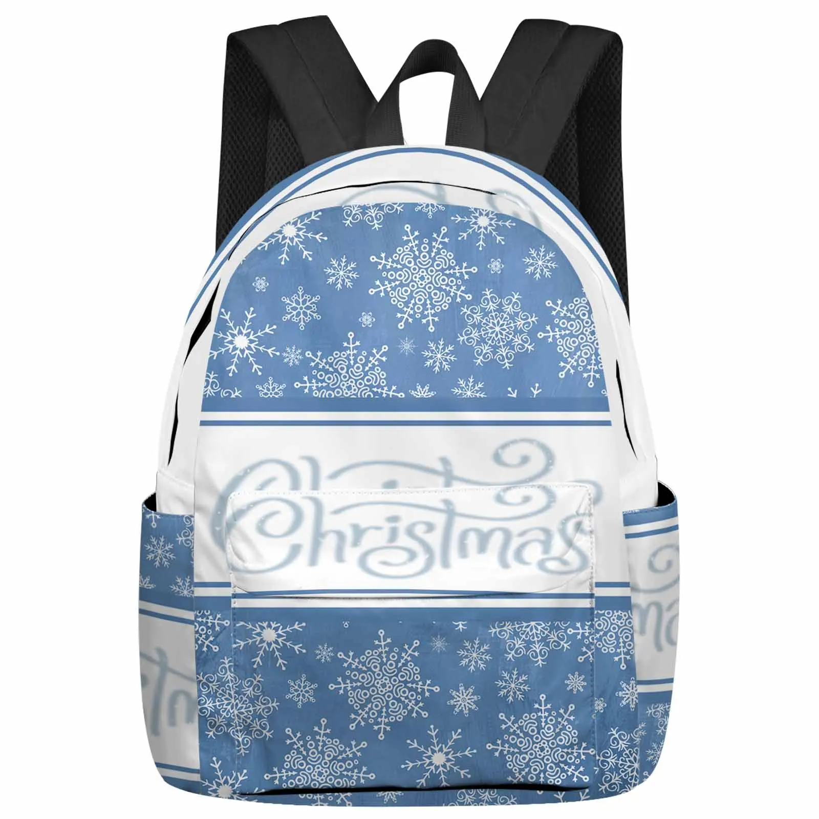 

Christmas Letter Snowflakes Large Capacity Backpack Men Laptop Bags High School Teen College Girl Student Mochila