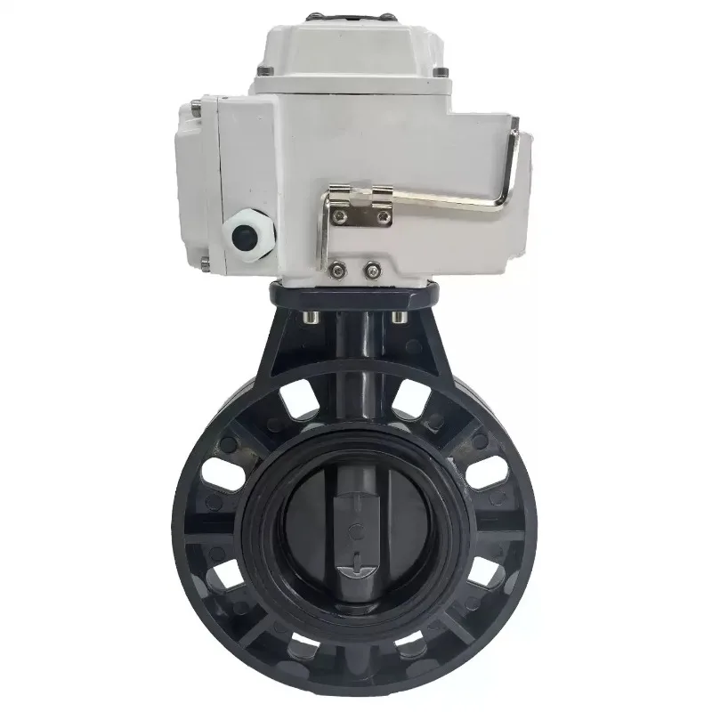 1pcs D971X-10S UPVC pair clip plastic corrosion resistance explosion-proof waterproof adjustment electric PVC butterfly valve