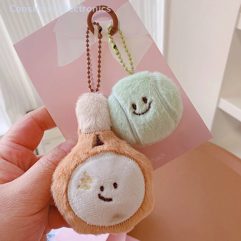 ファッションラケットアクセサリーぬいぐるみ卓球チェーンキーホルダースポーツ愛好家のためのギフトテニスビリヤード人形バッグペンダント車のキーリング