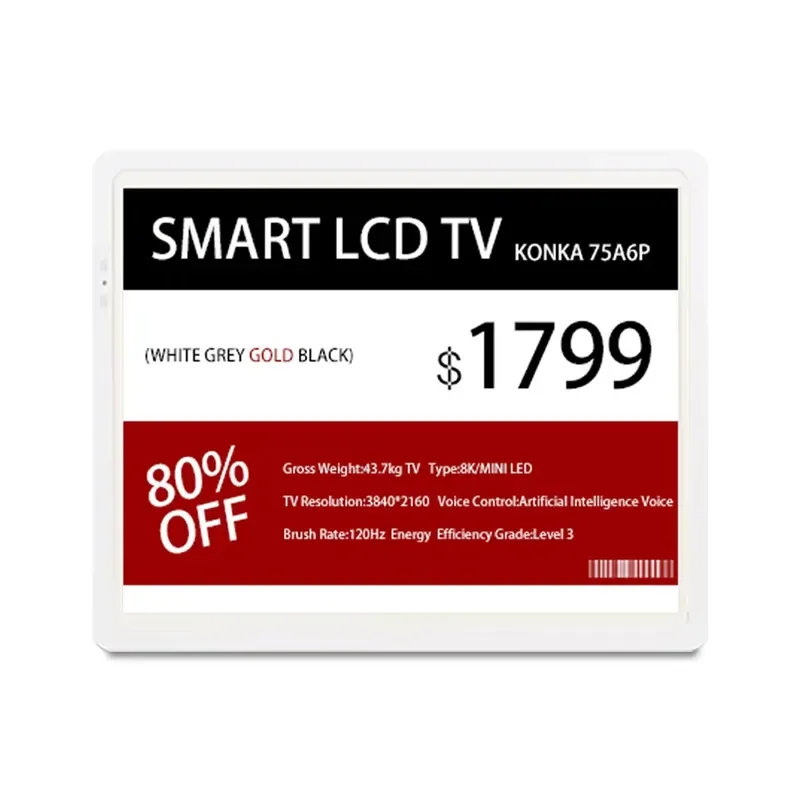 Supermarket Electronic Label Price System E Ink Display Electronic Shelf Label Esl Price Tag