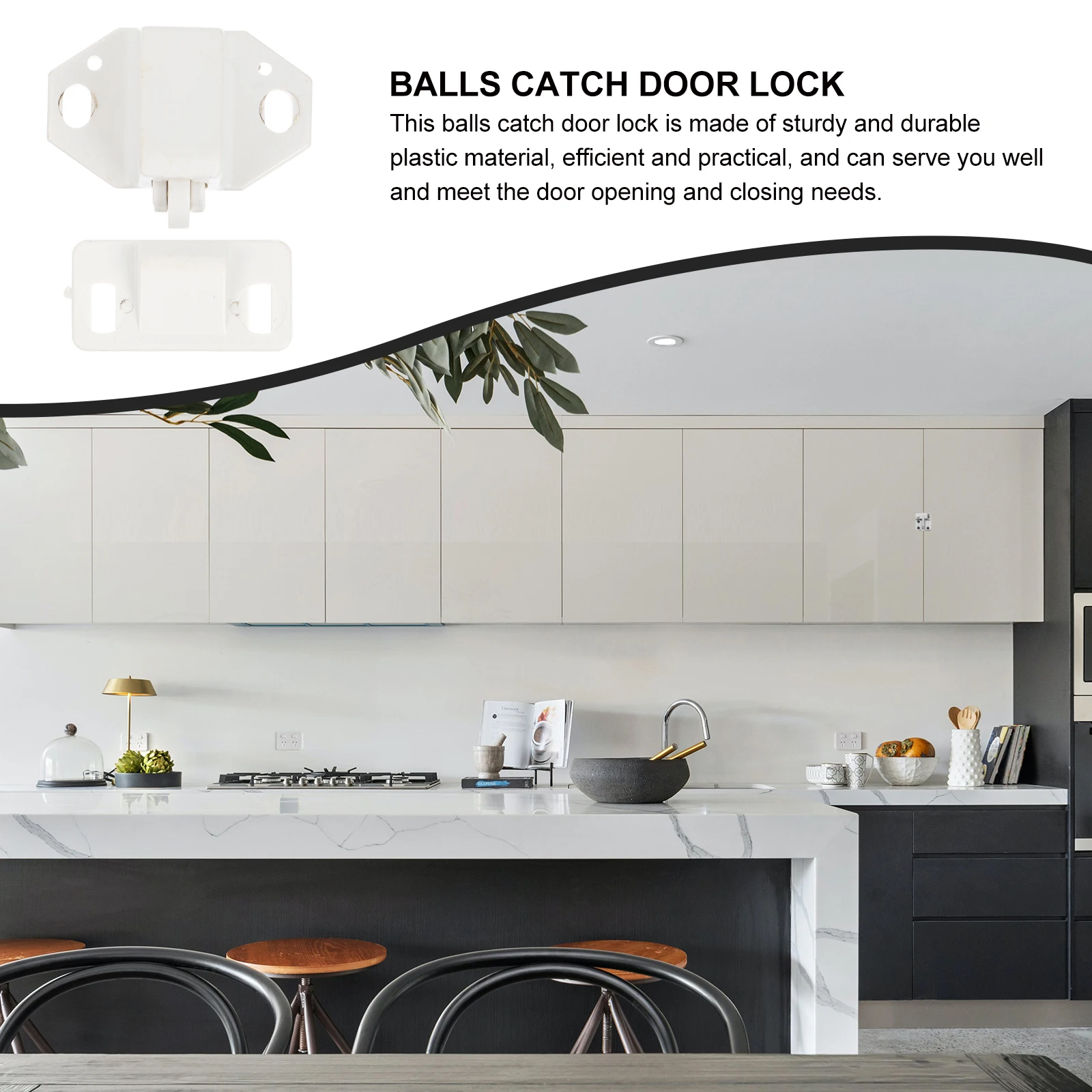 

Plastic Ball Latch Lock 10 Sets Door Clip Replacement Child Cabinet Furniture Wardrobe Closet Suitable Durability Hardware