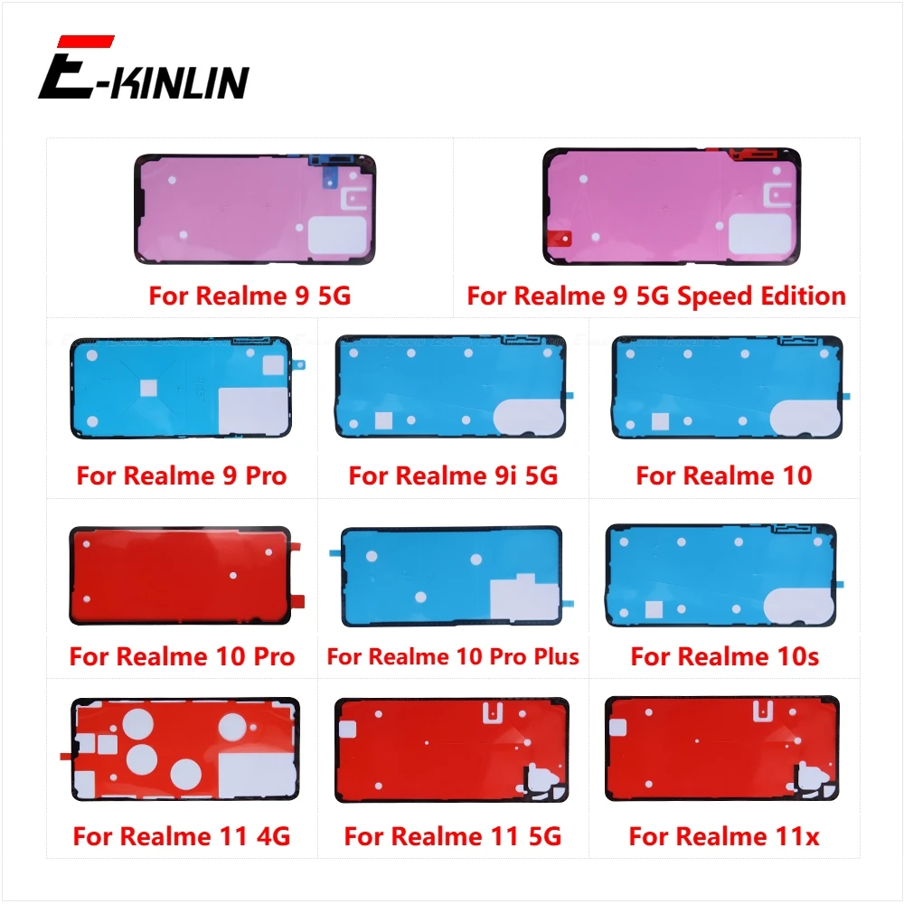 

Задняя наклейка, задняя крышка батарейного отсека, клейкая лента для задней двери для OPPO Realme 9 9i 10 10s 11 11x Pro Plus Speed 5G 4G