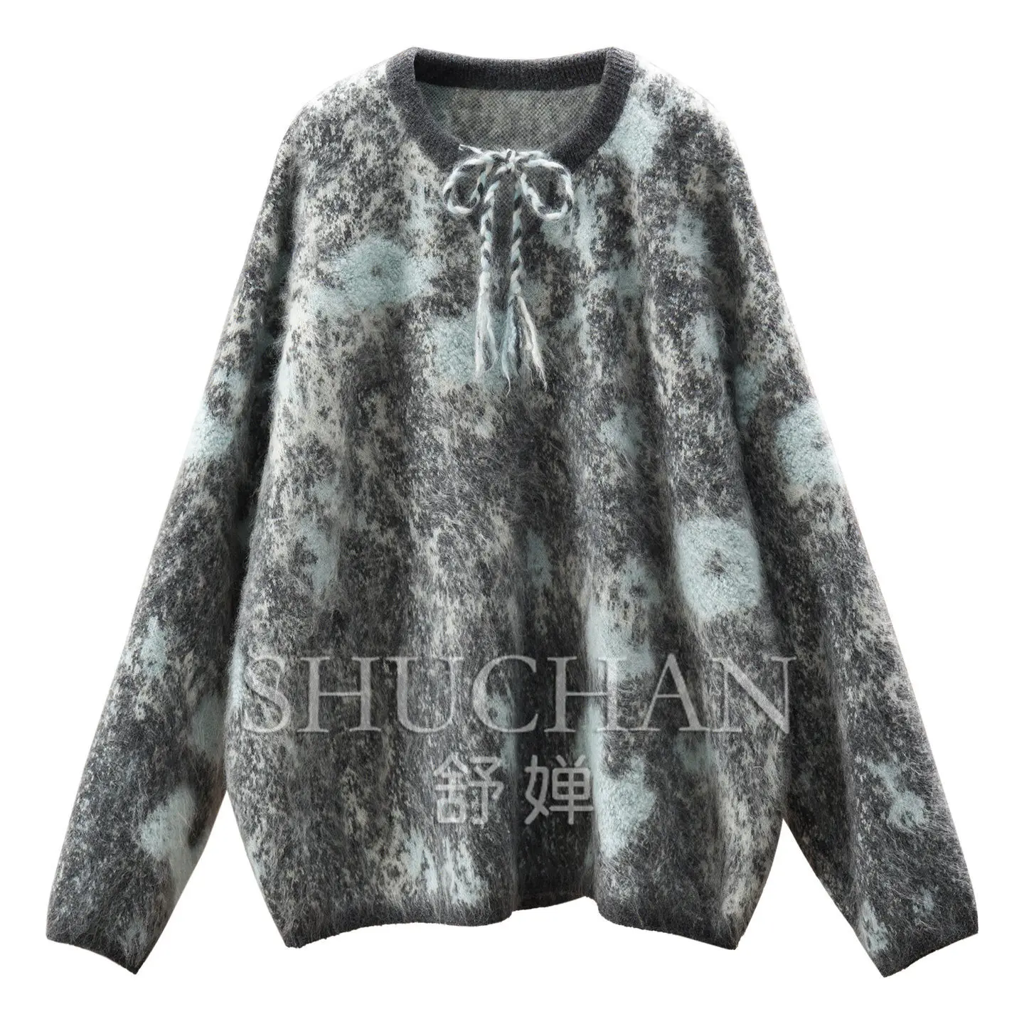 Loose Cashmere Wool Brushed Fringed Lace-Up Sweater Women's F528 Blusa Inverno Feminina Winter Pullover